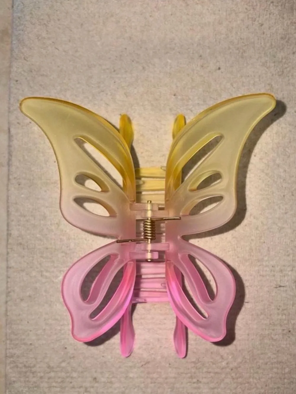 Butterfly Claw Clip For Hair - Yellow to Pink Ombre Claw Clip